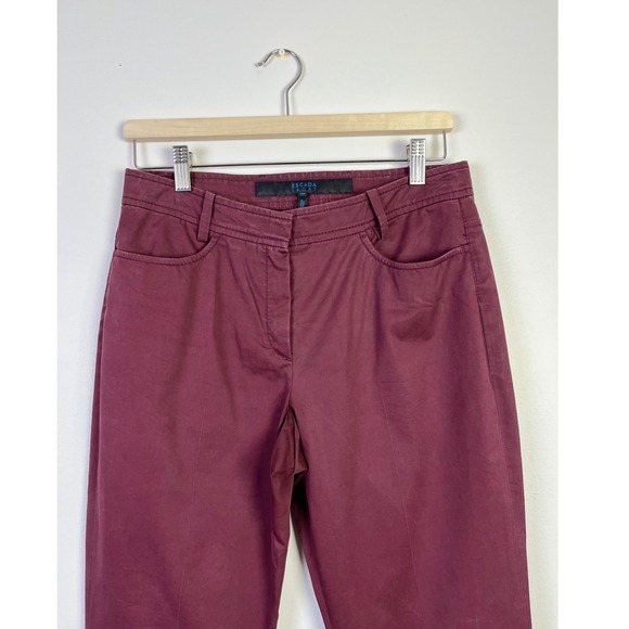 Escada Sport Burgundy Bootcut Officecore Dress Pants Stretch Casual 6 (EU‎ 36) - Picture 2 of 6